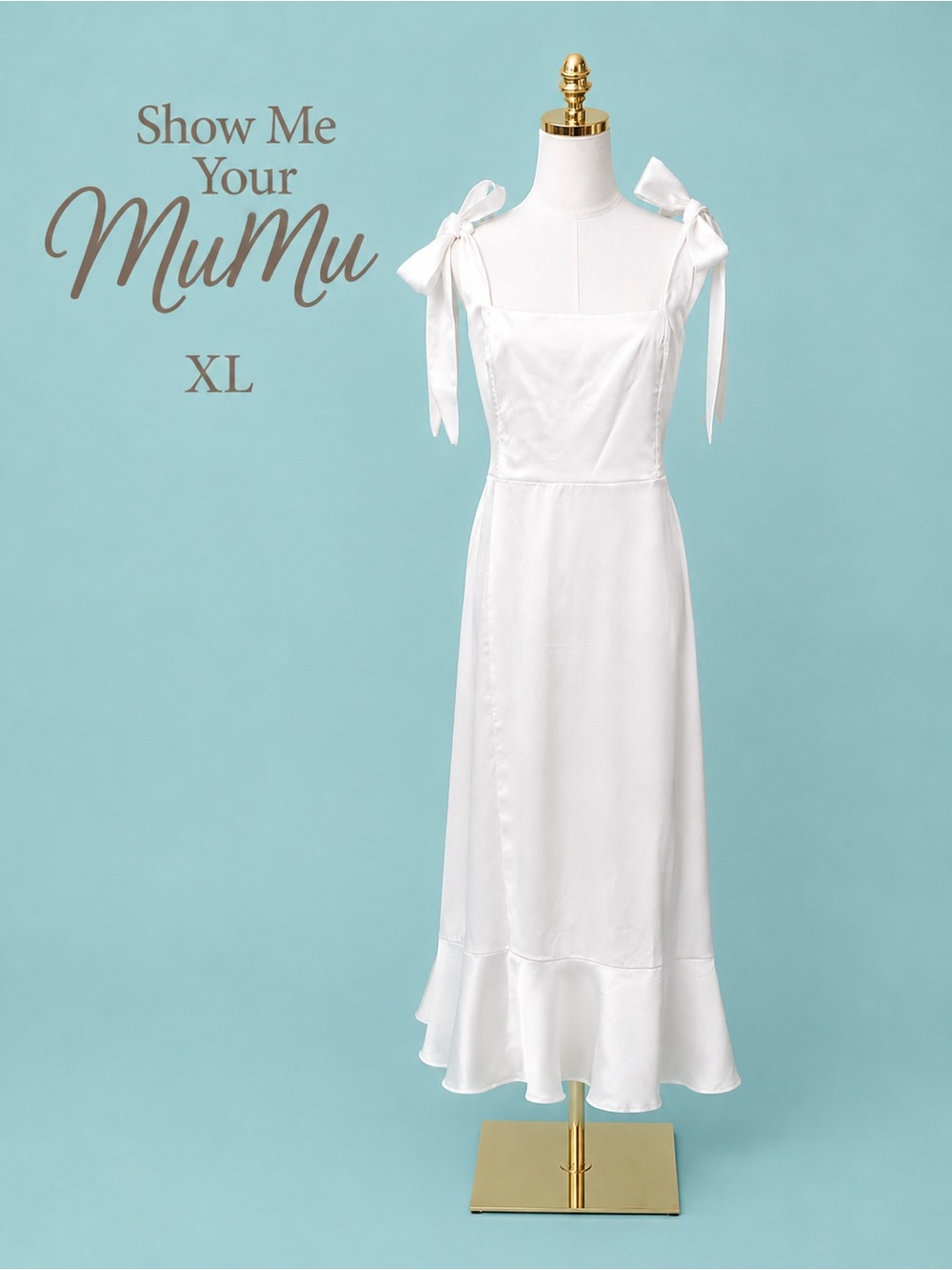NWT Show Me Your MuMu Garden Midi Dress XL Satin Tie Strap Slit
